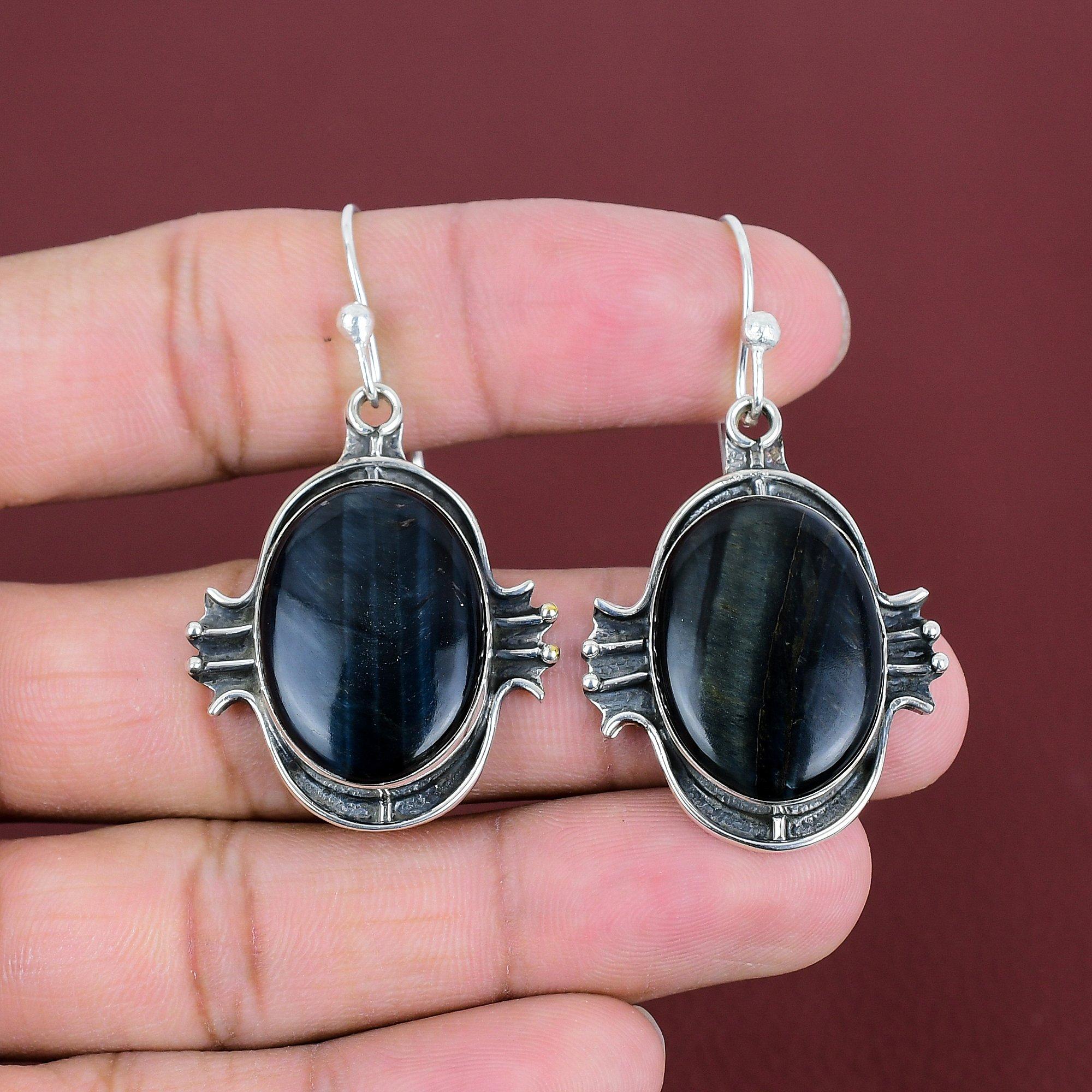 Pietersite Earring Handmade Jewelry Natural Gemstone Earring 925 Sterling Silver Earring Dainty Jewelry Brand New Earrings Anniversary Gifts