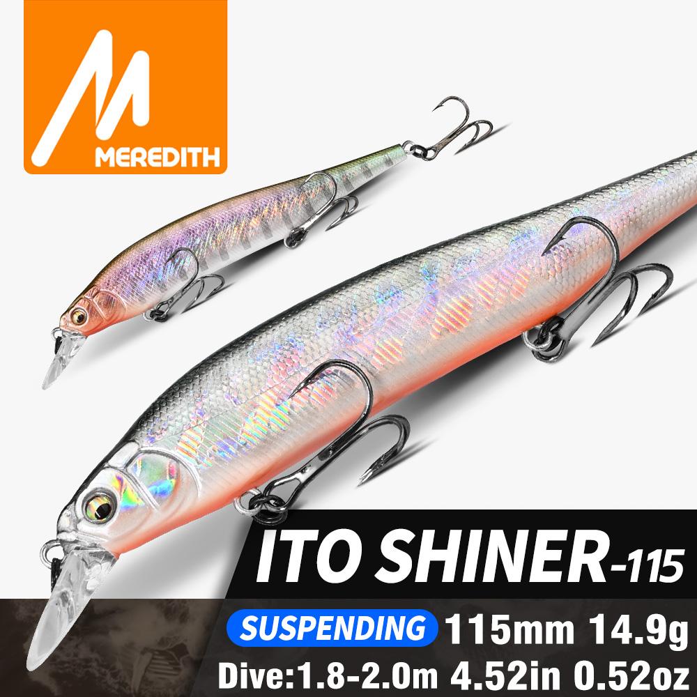 MEREDITH ITO Suspending Minnow 115mm 14.9g 1.8-2m Depth Treble Hooks Pike Bass ITO