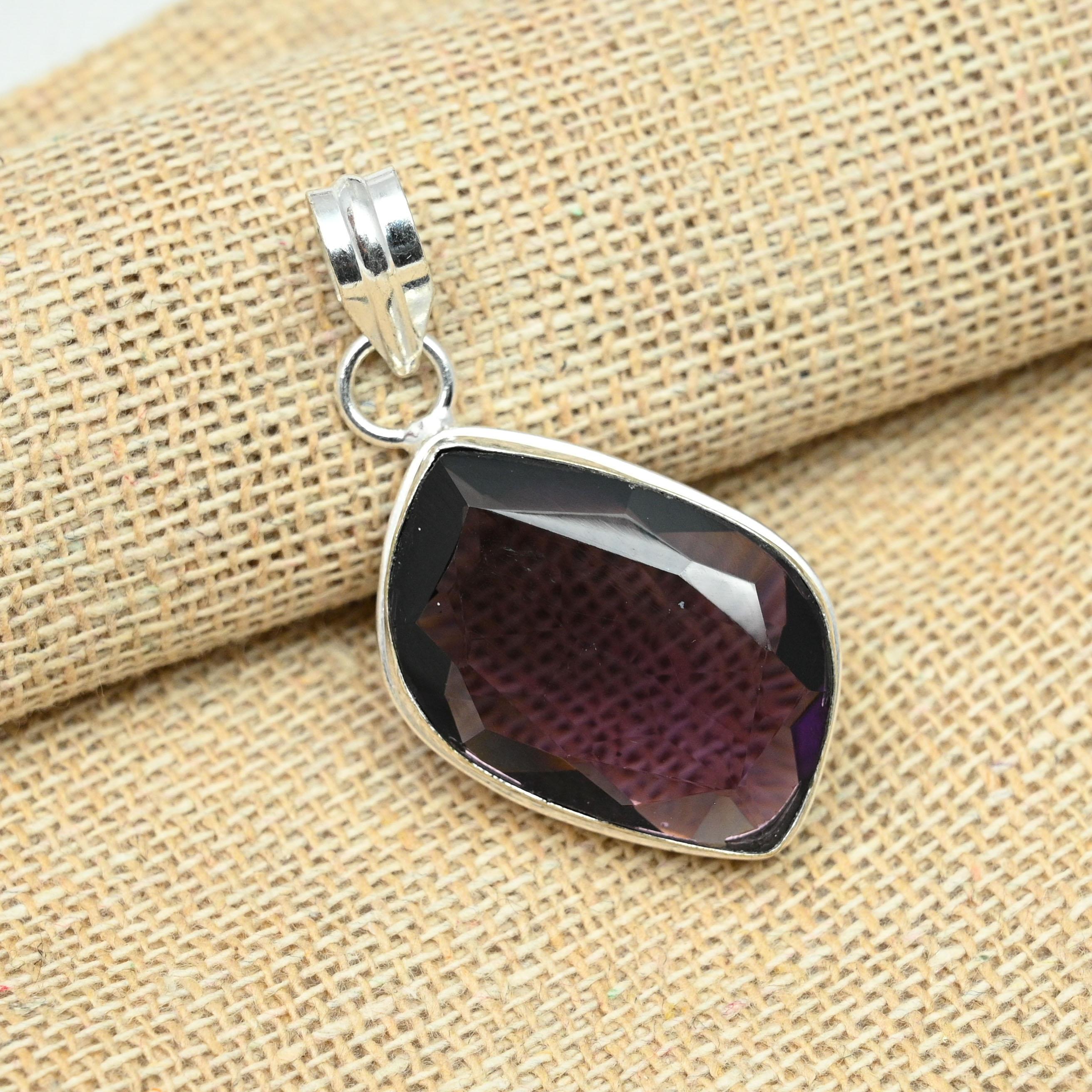 Amethyst Edelstein 925 Sterling Silber handgemachter Schmuck Damen Anhänger für Geschenke