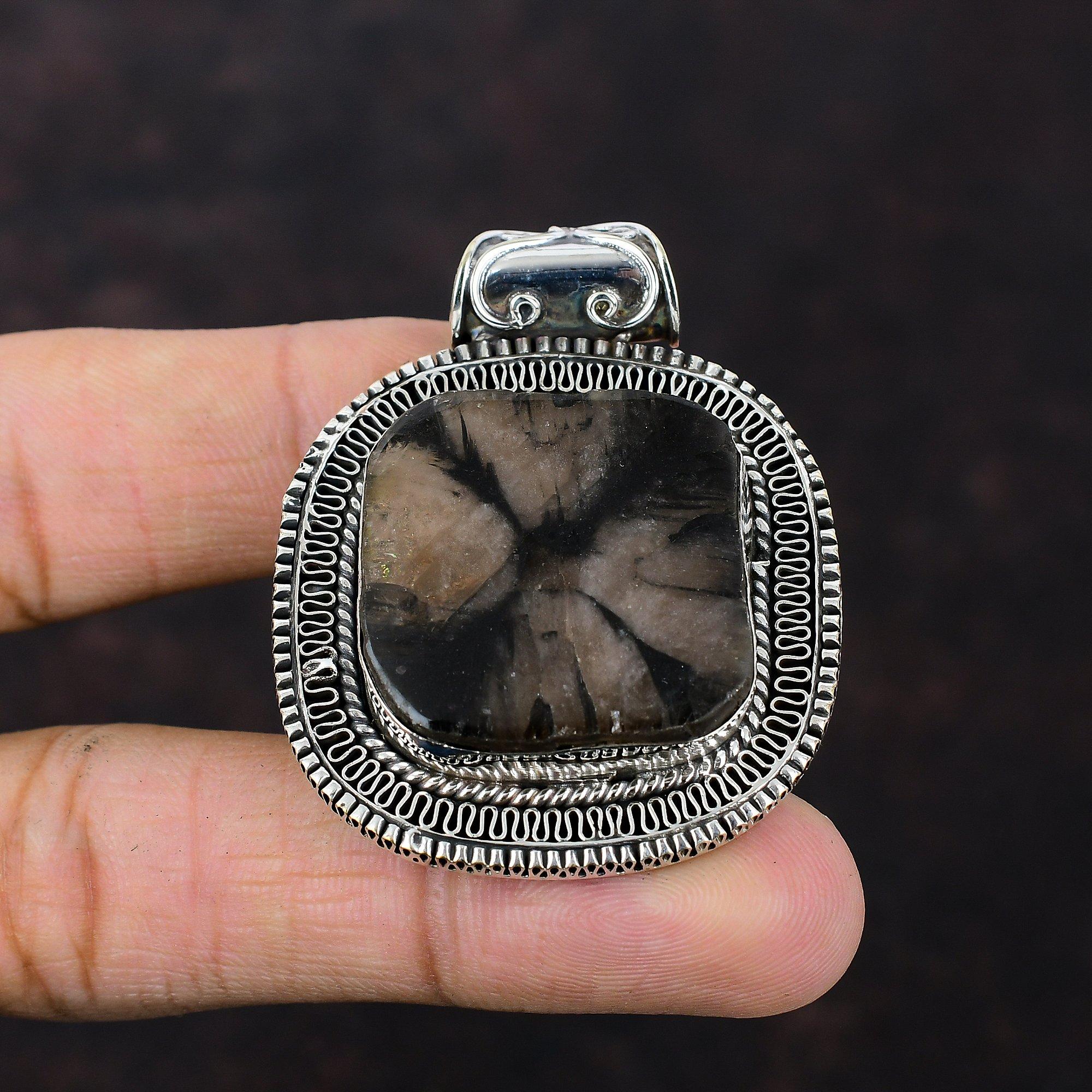 Chiastolite Pendant 925 Sterling Silver Pendant Awesome Gemstone Jewelry Handmade Pendant Vintage Pendant Engagement Gift Brand New Pendant