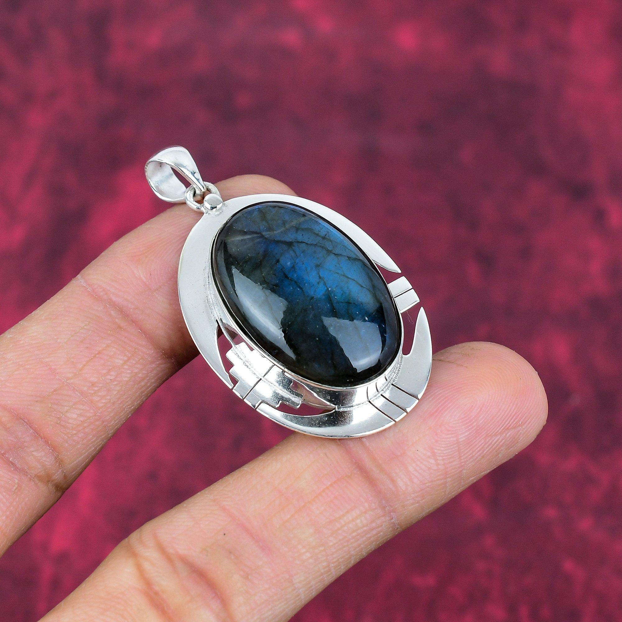 Labradorite Pendant, Handmade Gemstone 925 Sterling Silver Pendant Antique Jewelry, For Gift Silver Jewelry