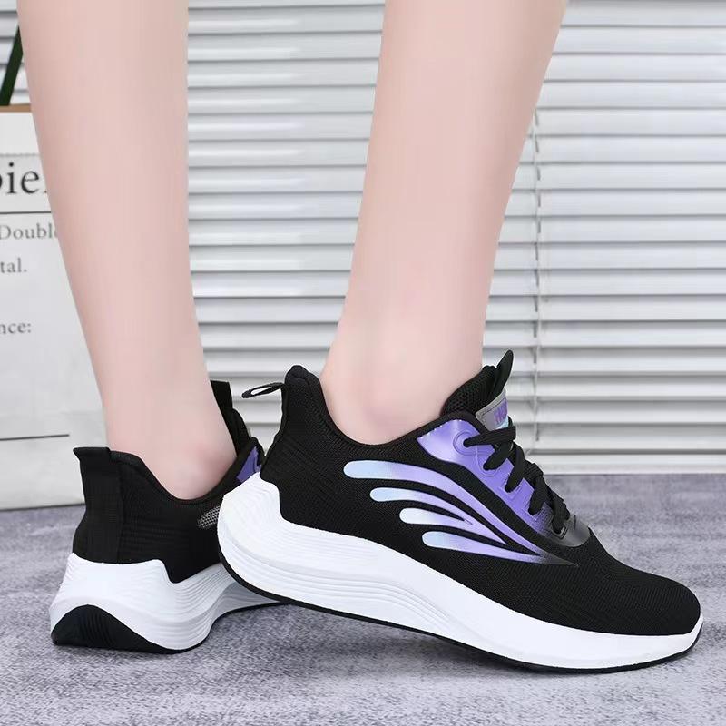 Women's Breathable Sports Single Shoes Spring Casual Mesh Flyknit Sneaker Lightweight Shoes 36-40