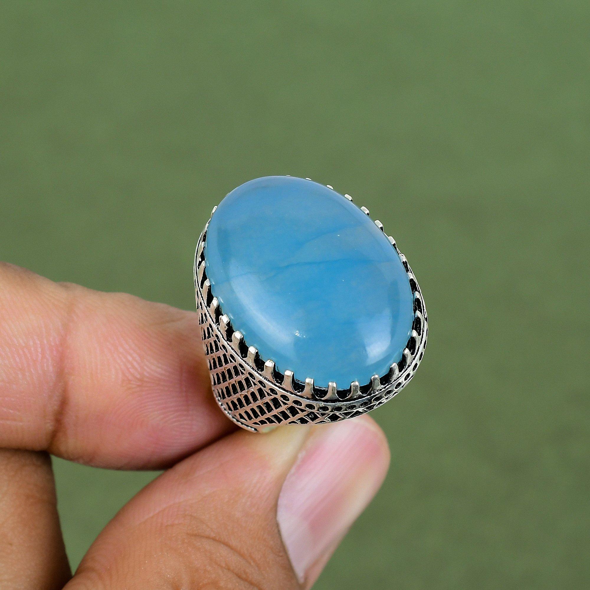 Aquamarine Ring 925 Sterling Silver Ring Handmade Ring Aquamarine Gemstone Jewelry Latest Design Ring Anniverary Gift Available In Ring Size