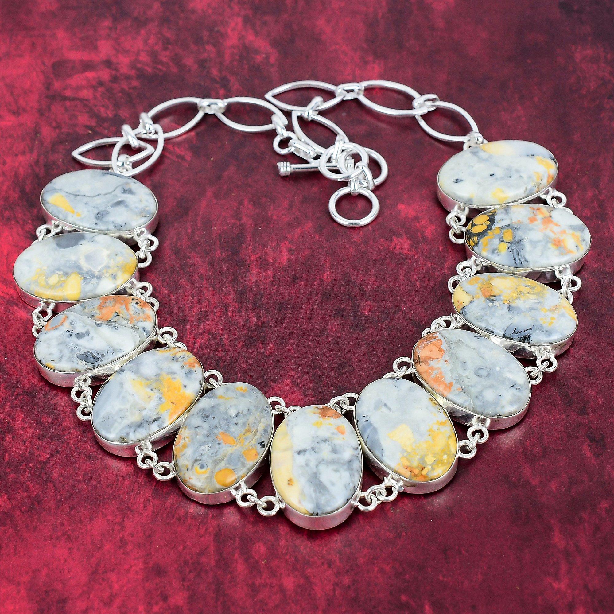 Malingano Jasper Gemstone Handmade Jewelry Necklace, 925 Solid Sterling Silver Necklace Adjustable Chain Necklace For Engagement Gift