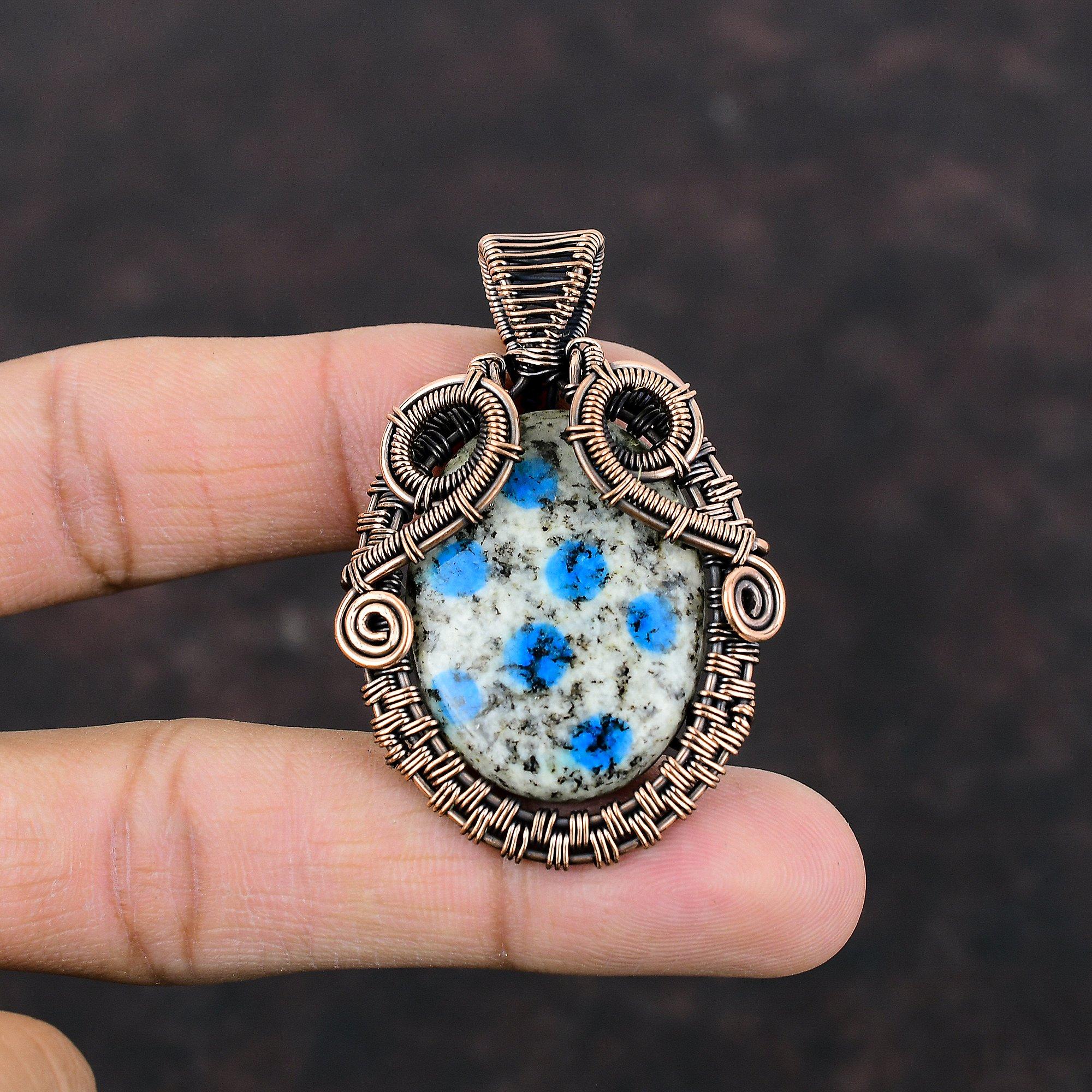 K2 Jasper Pendant Copper Wire Wrapped Pendant Gemstone Handmade Pendant Copper Jewelry Designer Pendant Gift For Mother Wire Wrapped Jewelry