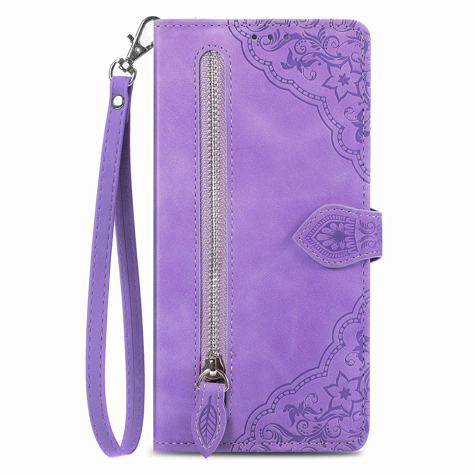 Leather Wallet Flip Case for Samsung Galaxy A54 A34 A24 A53 A33 A72 A52 A23 4G 5G with Zipper Pocket Cover