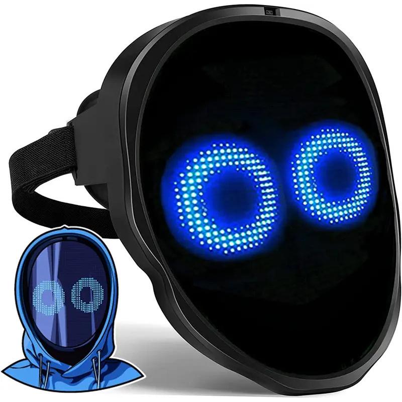 Face Transforming LED Mask with App Controlled - Programmable LED Halloween Mask Digital Luminous Mask for Adults