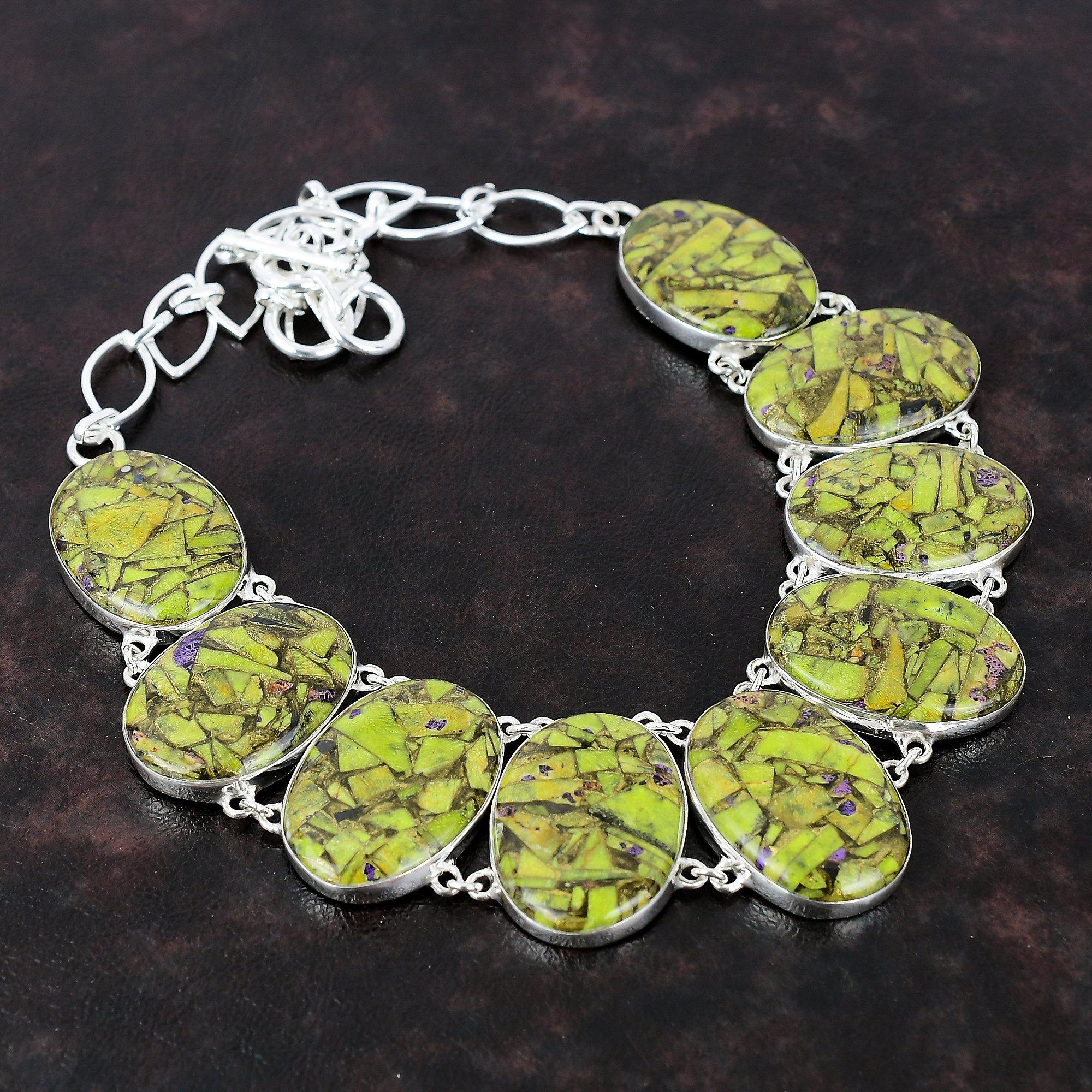 Copper Atlantisite Necklace 925 Sterling Silver Necklace Gemstone Handmade Jewelry Adjustable Chain Necklace Gift For Girl Designer Necklace