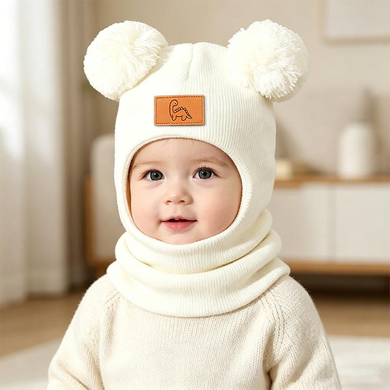 **Baby Kids Knit Beanie Ear Flap Hat Warm Pom Pom Boys Girls Toddler Fall Winter**