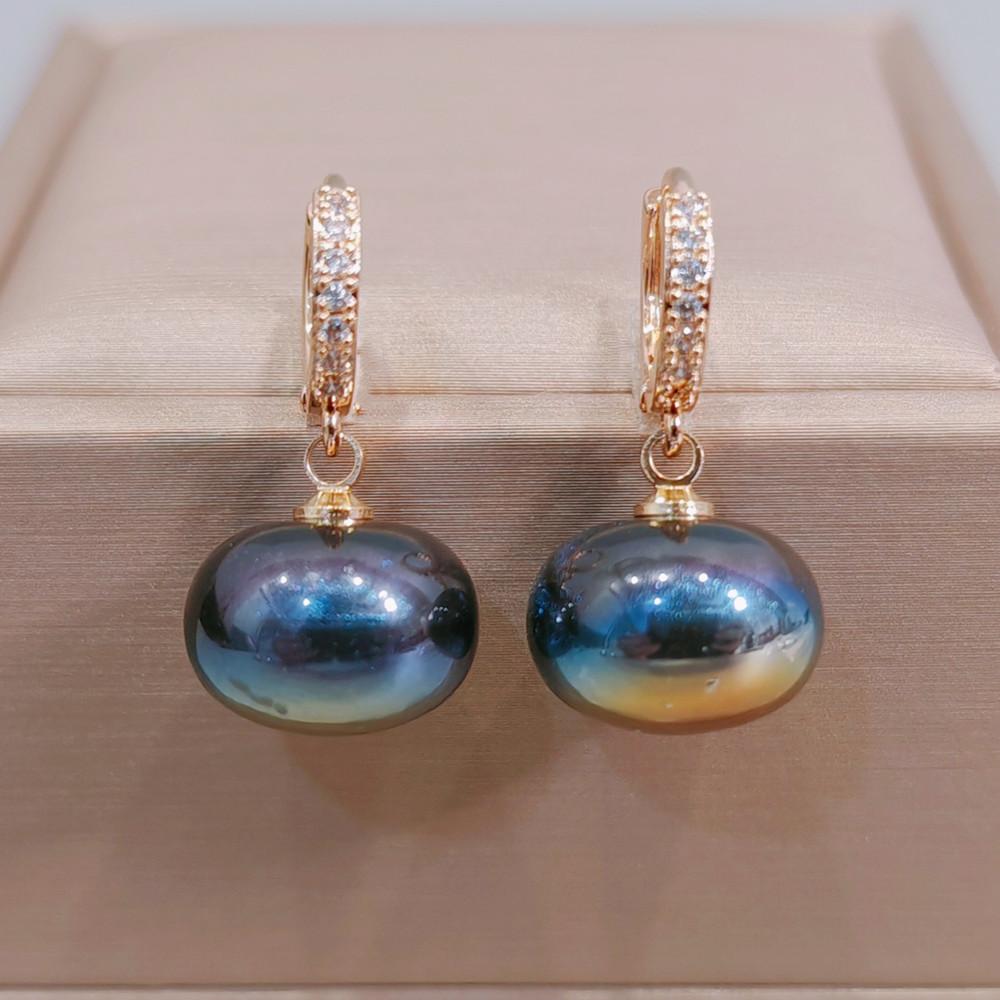 Nye mote fargerike perler dangle øredobber for kvinner bryllup smykker Cubic Zirconia eardrop