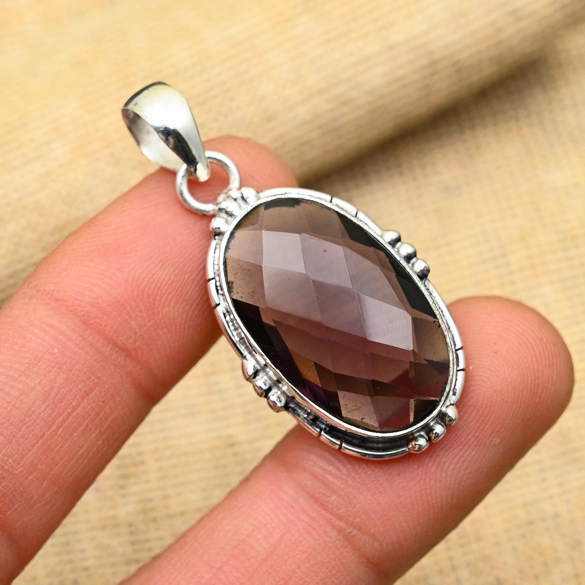 Fantastic Ametist Gemstone Bijuterii lucrate manual Pandantiv minunat din argint 925