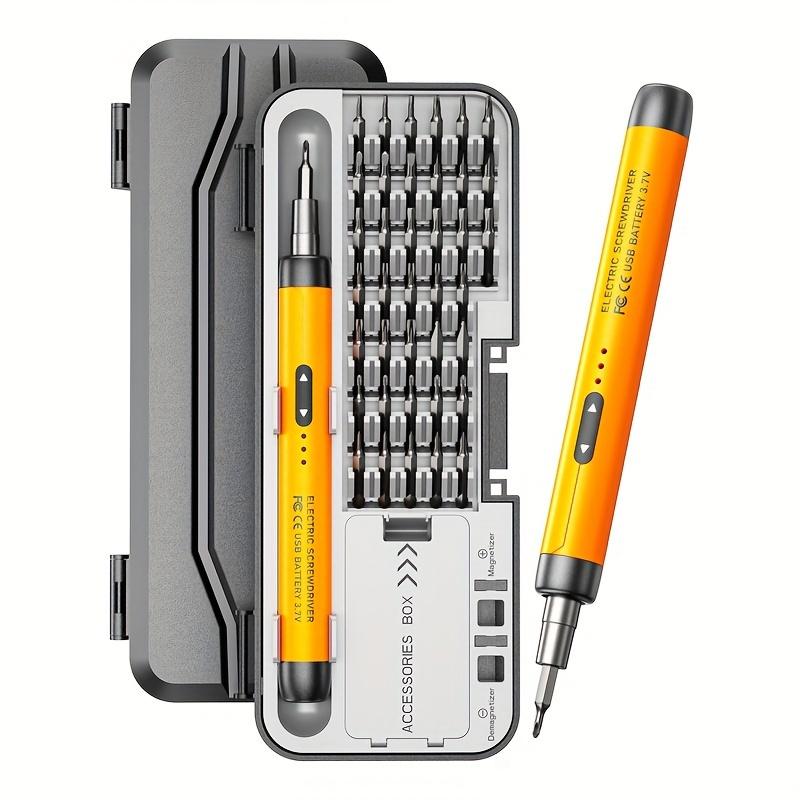 Compact Precision Electric Screwdriver Set - Quiet, Durable, Rechargeable with High Torque, 46-In-1 Multifunctional Portable Tool Kit for Car/Home Use
