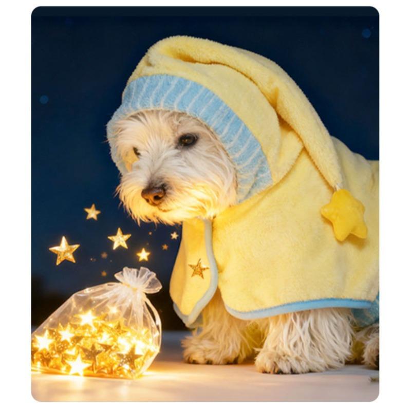 Serviette pour chien en polaire corail douce respirante absorbante peignoir pour animal de compagnie robe de bain pour chiot séchage rapide vêtements pour chien pour petites races