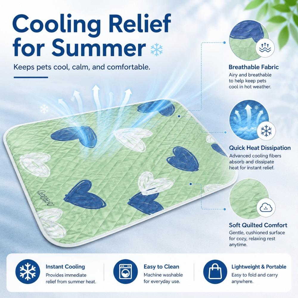 Thick Soft Pet Cooling Mat, Foldable Anti-Scratch Non-Slip Summer Cooling Sleeping Pad for Home Car Outdoor