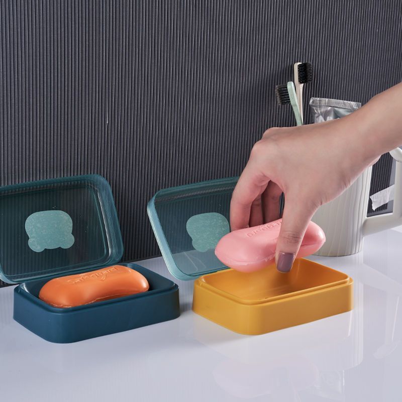 Bathroom Soap Dish With Lid Home Plastic Soap Box Keeps Soap Dry Soap Dish Travel Essentials