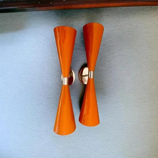 Pair of Mid-Century Modern Diabolo Sputnik Wall  Vanity Sconce, Home Lighting Decor, Indoor/Outdoor Lighting, Industrial Style
