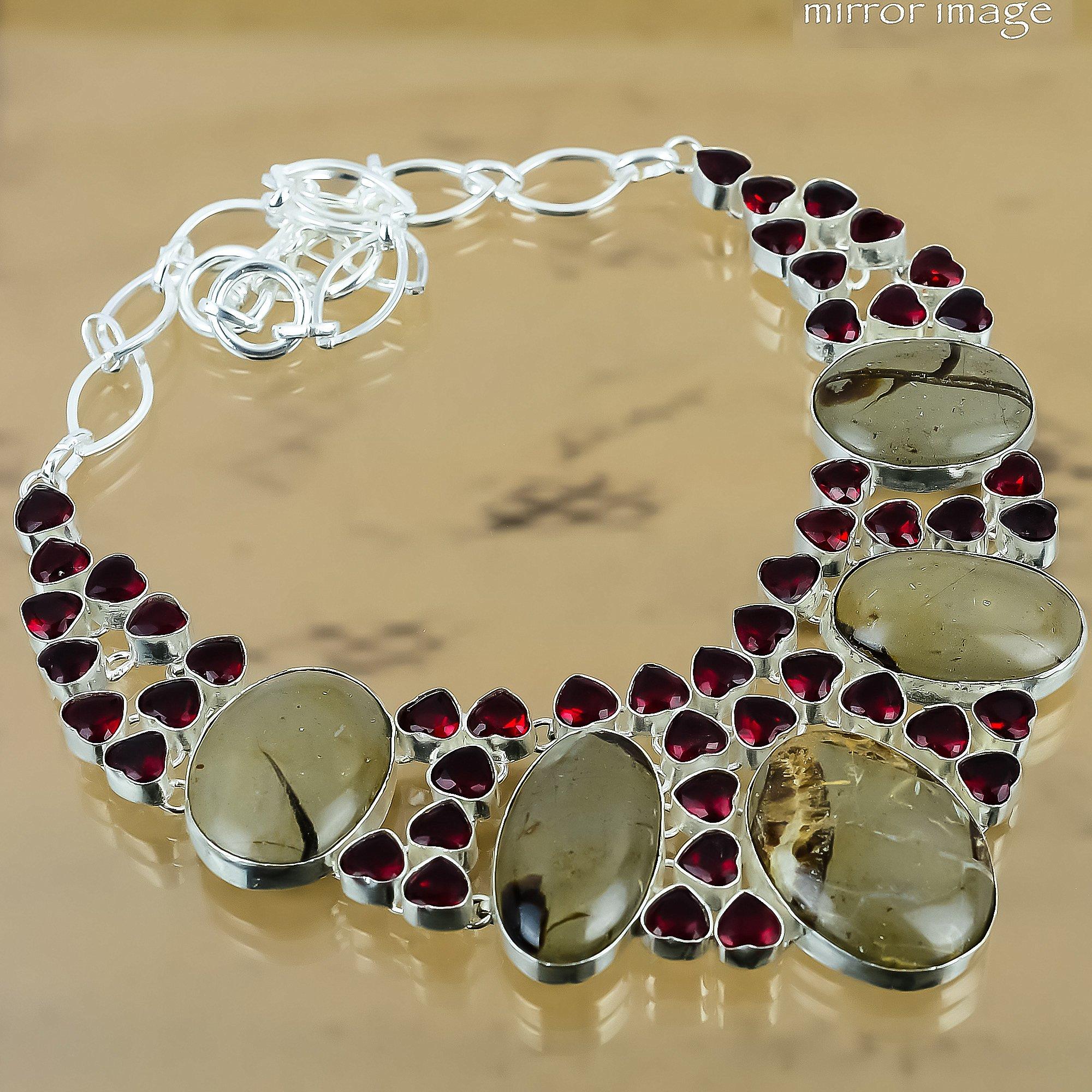 Birthday Gift For Her Natural Septarian Chain Adjustable Necklace 925 Silver