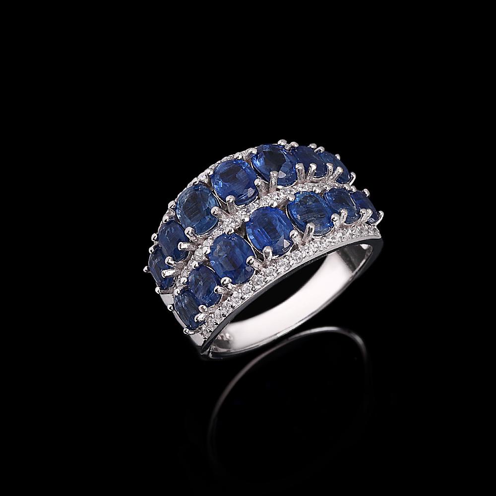 Exquisite 925 sterling silver women's ring fine jewelry for party gift, 5.33ct natural Kyanite stable emotions healing gemstones
