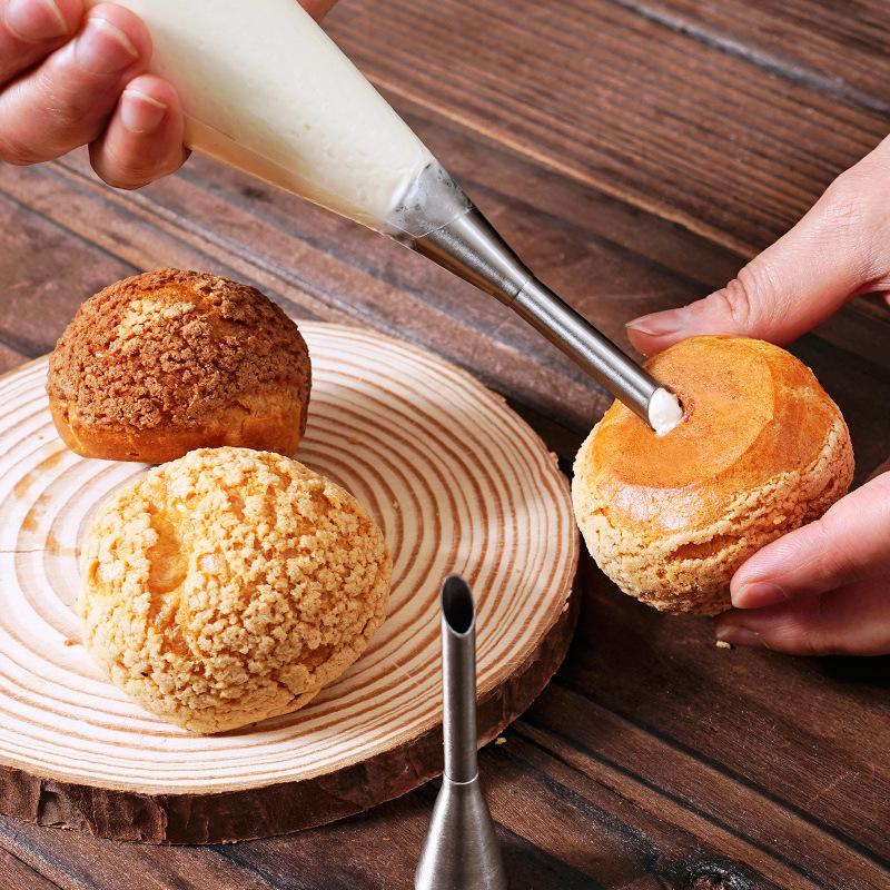 Stainless Steel Puff Nozzle Set Cake Decorating Piping Nozzles for Cream Icing, Baking Pastry Tips Kit