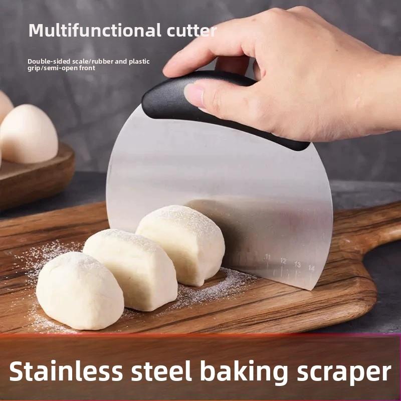 Household Stainless Steel Semicircular with Scale Baking Cutting Knife Cream Cake Flour Scraper