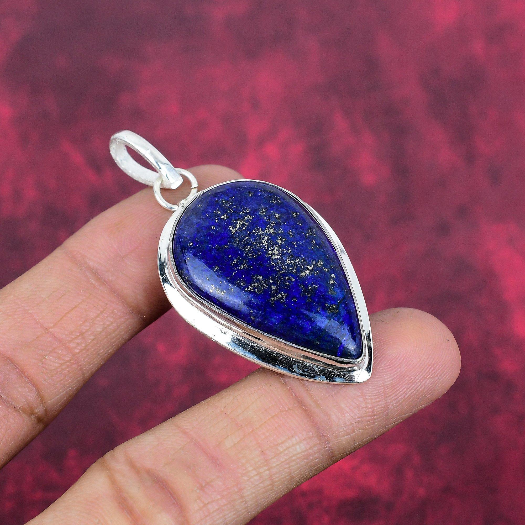 Přívěsek Lapis Lazuli Ručně vyráběné šperky z drahých kamenů, Přívěsek z masivního stříbra 925, Přívěsek na šperky s jedinečným designem
