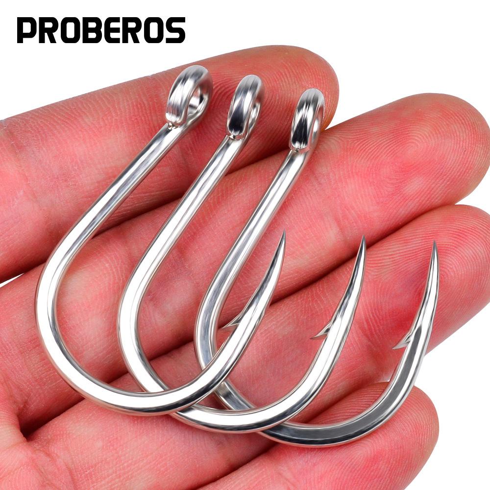 Iron Plate Single Hook with Barbed High Carbon Steel Sea Fishing Hook, Boat Fishing Hook with Hole Fish Hook