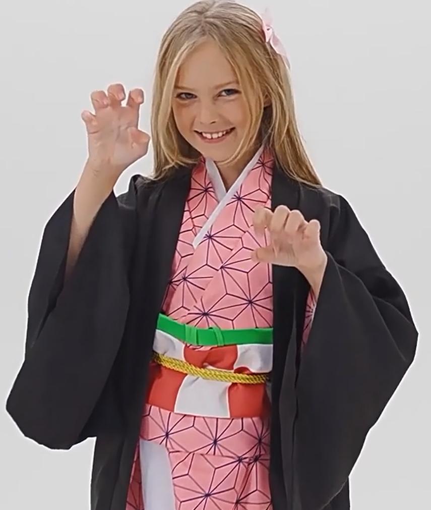 Anime Demon Slayer Kimetsu No Yaiba Nezuko Kamado Cosplay Costume Kimono Uniform Halloween Carnival Party Clothes