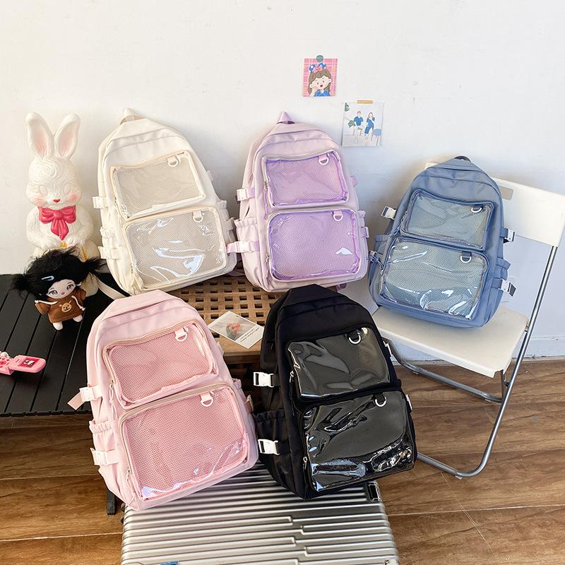 Kawaii Itabag Dámský Průhledný Batoh Velká Kapacita Školní Taška pro Vysokoškoláky JK