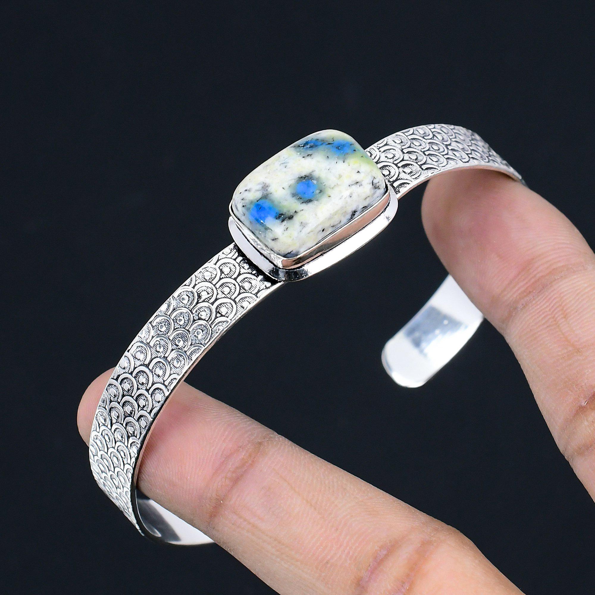 Journée de la Femme Vente Argent Sterling Jaspe K2 Pierre Précieuse Unique Fille Bracelet Ethnique