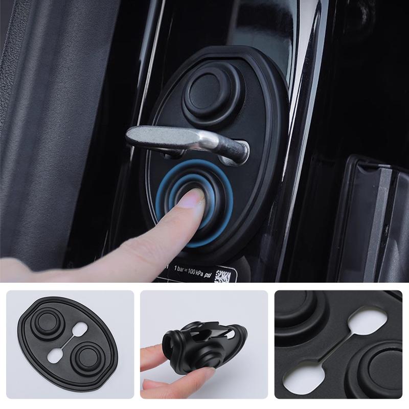 SEAMETAL 4pcs Car Door Silent Shock Pad Silicone Car Door Lock Anti-collision Protective Cover Shock Pad