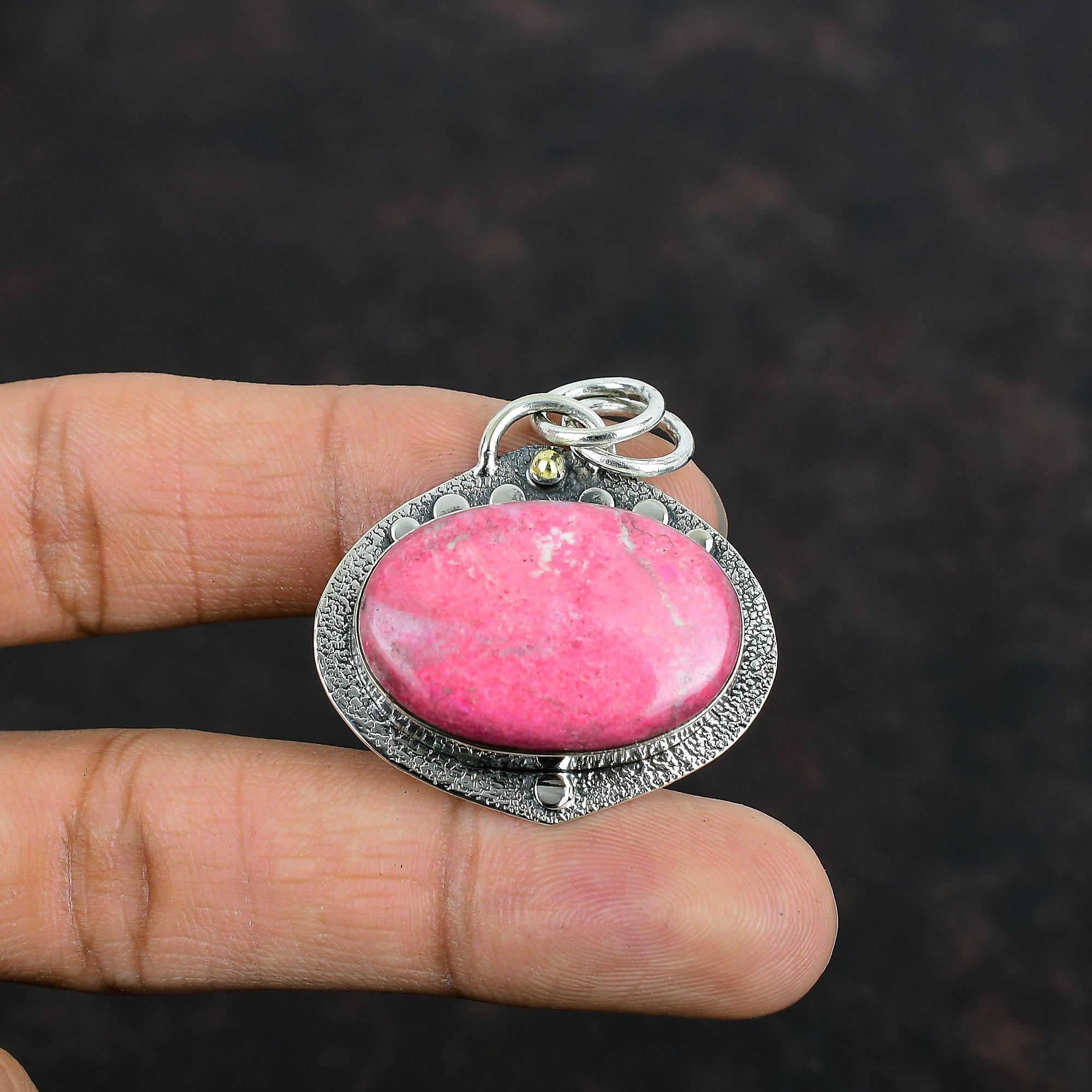 Pendentif en thulite, pendentif en argent sterling 925, pendentif avec pierre de naissance, superbe pendentif en pierre précieuse, bijoux ethniques en argent, pendentif fait main, cadeaux pour maman