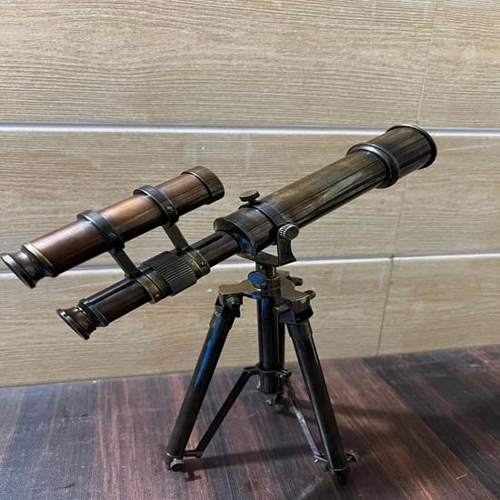 Telescope with Stand Brass Nautical Pirate Spyglass  Best Prism Optics, Full Height 40.64 cm