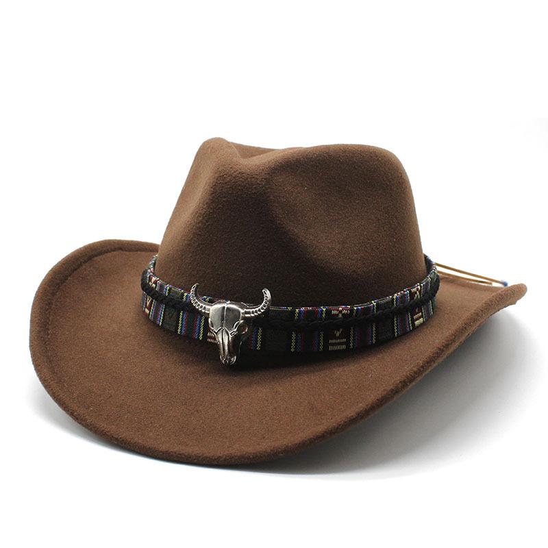 Cappello Da Cowboy In Feltro Unisex – Lana E Poliestere, Con Fibbia E Sottogola Regolabile, Tesa 7 Cm