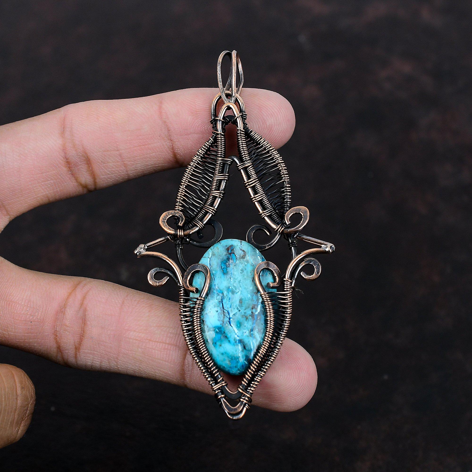 Shattuckit Kupfer Anhänger Kupferdraht gewickelter Schmuck Handgefertigter Edelsteinanhänger Kupferdraht gewickelter Anhänger Brandneuer Anhänger Geschenk für Mutter