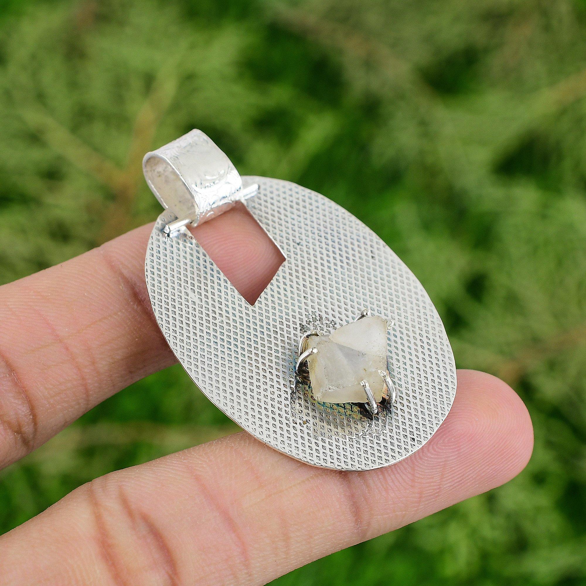 Töchtertag Angebot Regenbogenmondstein Rohstein Hochzeit Anhänger Sterlingsilber