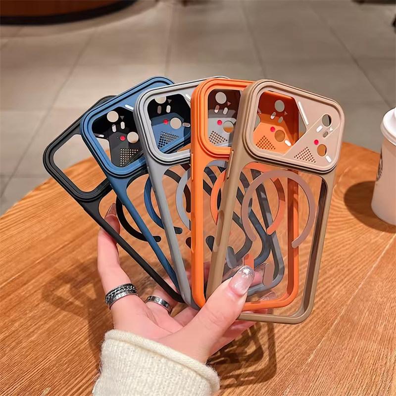 Luxury Shockproof Soft Armor Magnetic Case For iPhone 17 Air 16 15 14 13 12 Pro Max Plus For Magsafe Clear Acrylic Hard Cover