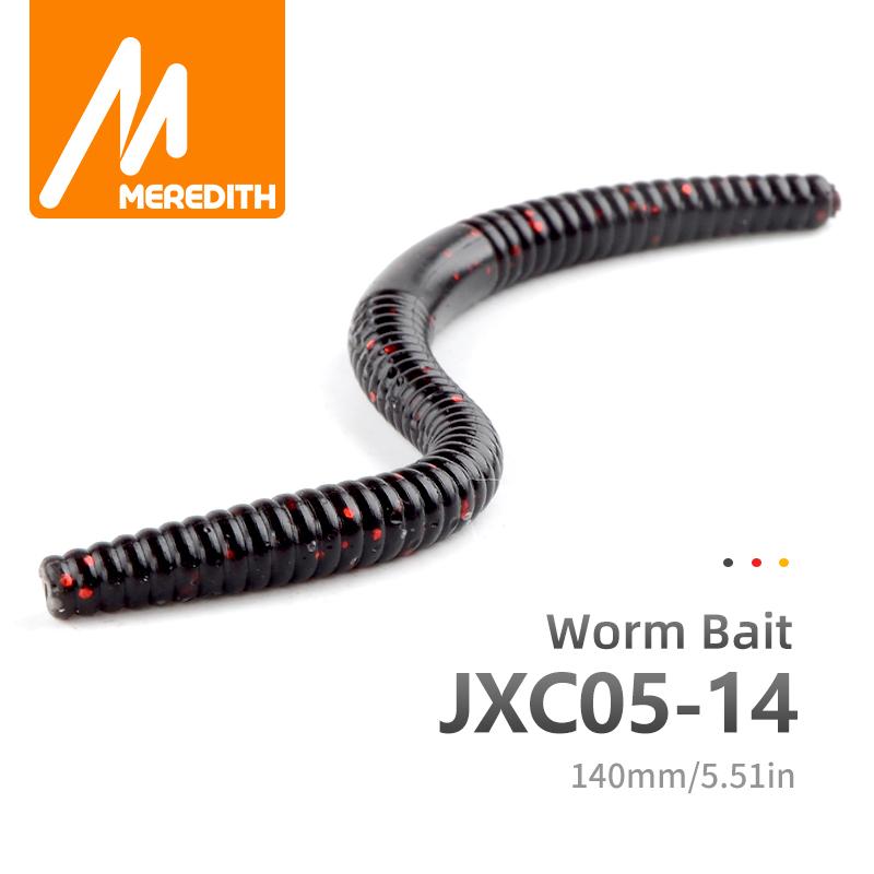 MEREDITH Noodle Worm Soft Bait 140mm 5.3g 10pcs Center Rig Pike Bass JXC05