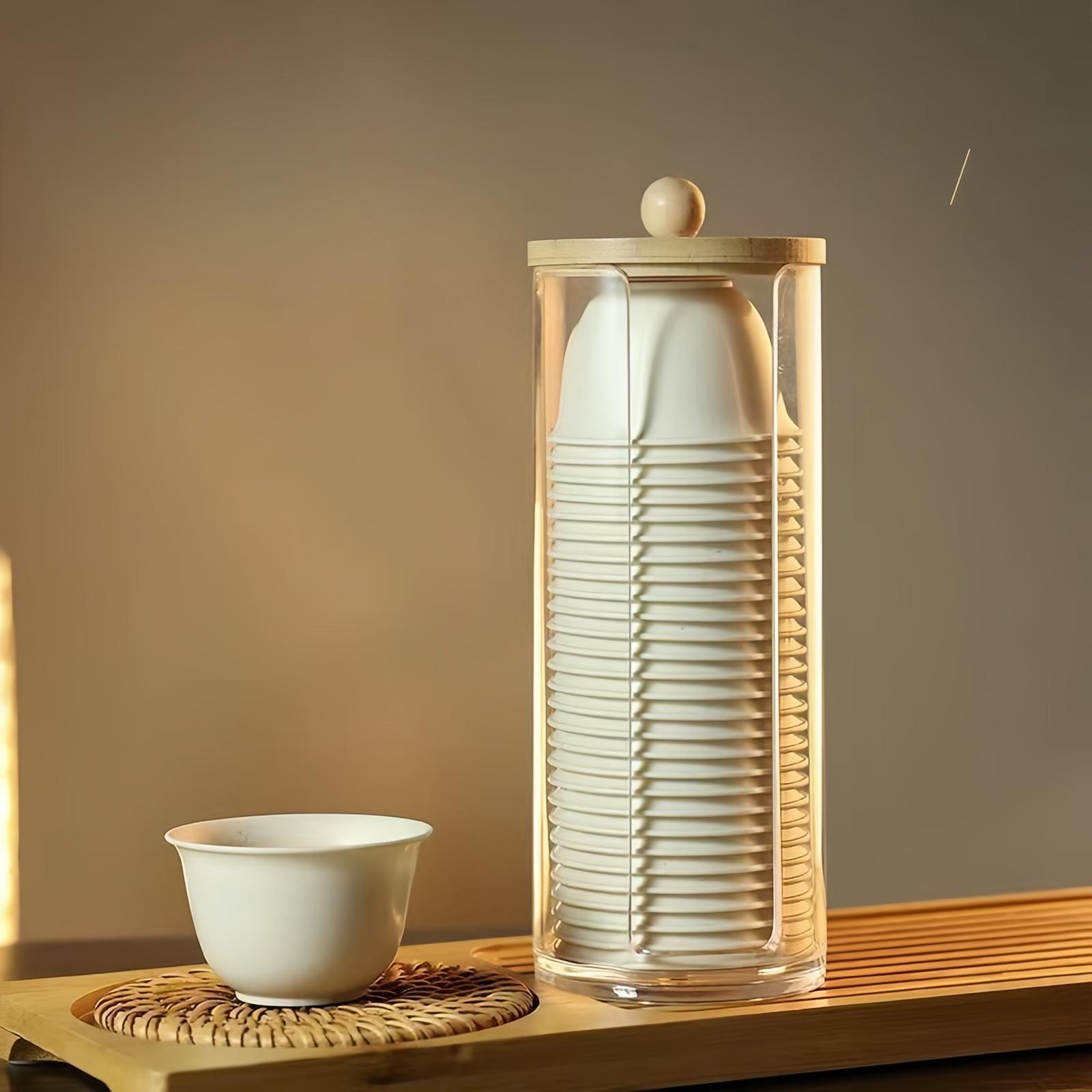 100pcs High Temperature Resistant Disposable Kung Fu Teacup Thickened Travel Tea Set with Storage Rack