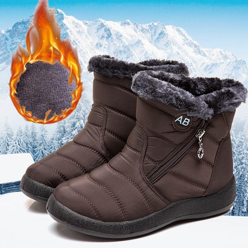 Ladies, Warm Shoes, Casual Shoes, Comfortable Shoes, Side Zippers, Waterproof Cotton Shoes, Snow Shoes