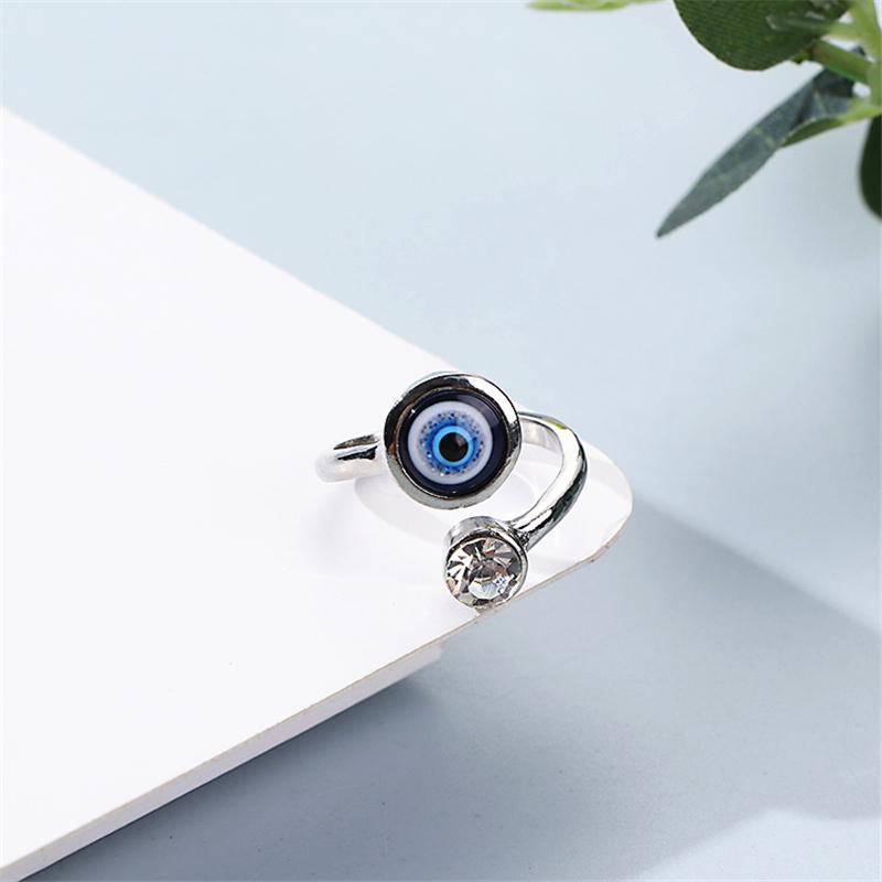 Δαχτυλίδι Crystal Wishes Evil Eye για Γυναίκες Ανδρικό Σχέδιο Πανκ Στρογγυλό Μπλε Τουρκικά Δαχτυλίδι Δαχτυλίδι Δάχτυλο