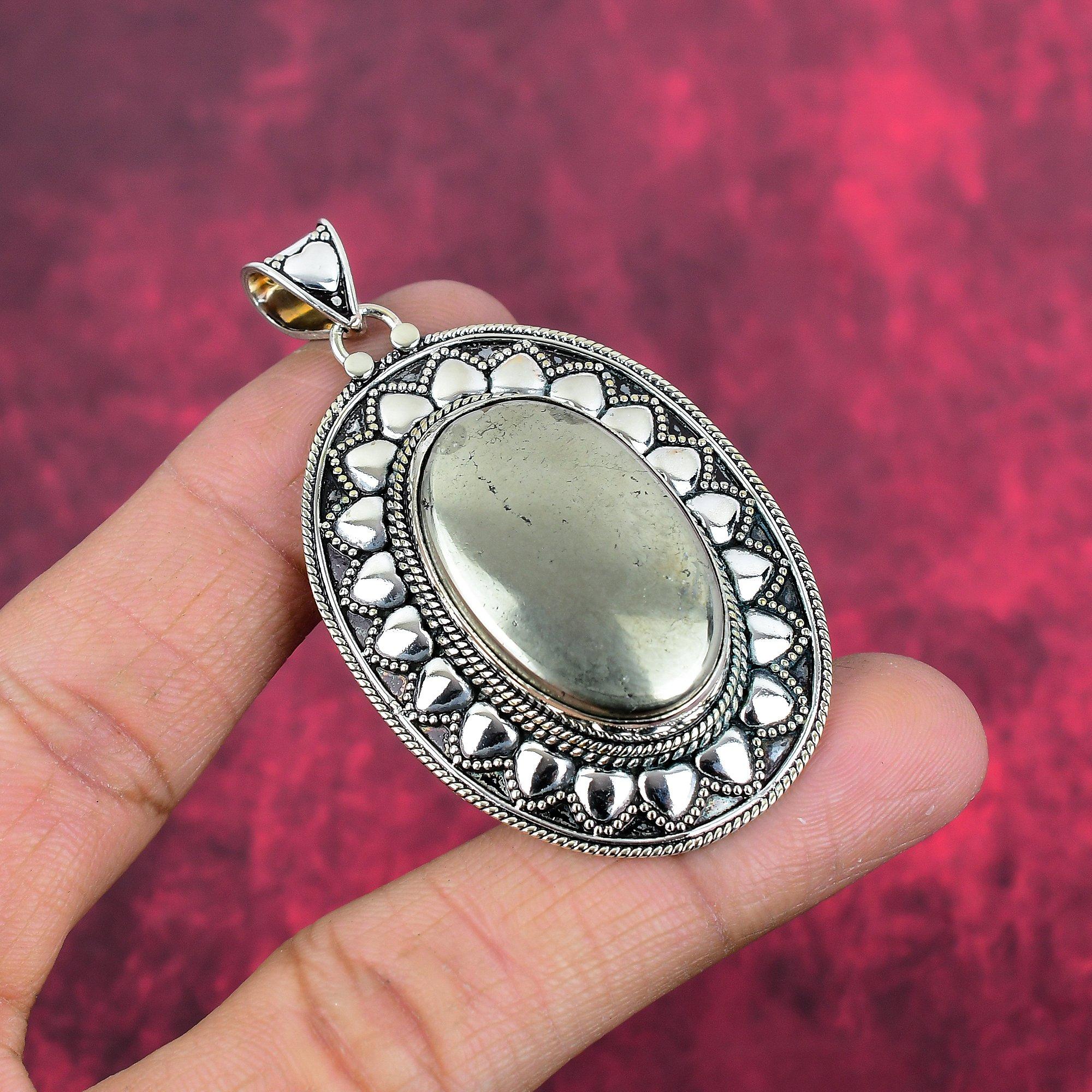 Golden Pyarite 925 Solid Sterling Silver Pendant, Handmade Gemstone Pendant Jewelry, Gifts For Wife Brand New Pendant