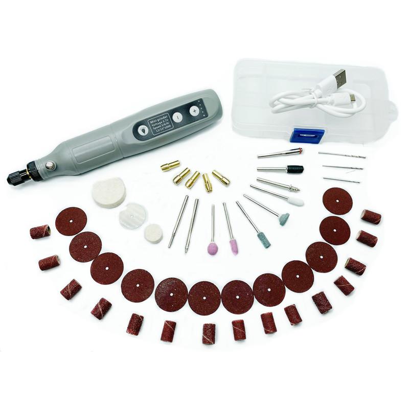 50pcs 5-speed Adjustable Mini Polishing Pen Glue Removal Tool DIY Carving Tool with Light Electric Drill Engraving Grinding Machine Polisher