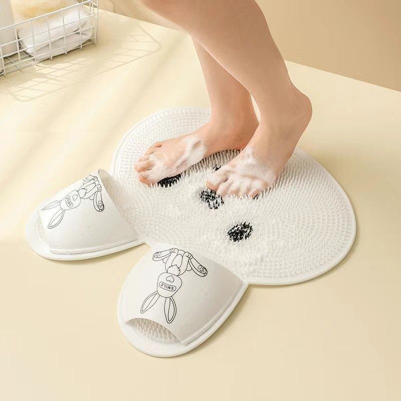 Panda Silicone Massage Pad Bathroom Anti Slip Bathing Back Rubbing Divine Instrument Foot Wash Dead Skin Shower Room Floor Pad
