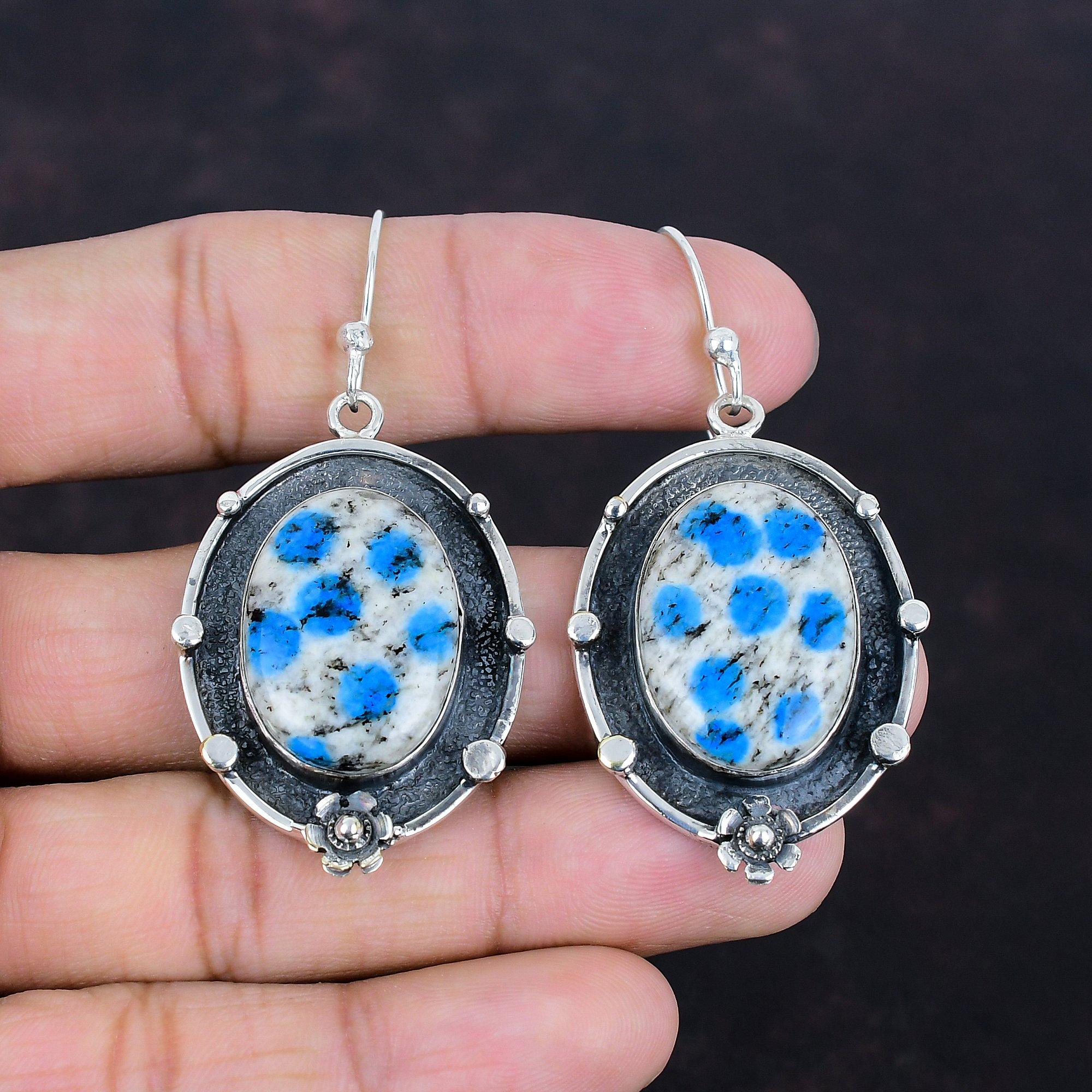 K2 Jasper Earrings Handmade Gemstone Earring 925 Sterling Silver Earring K2 Jasper Jewelry Dangle Earring Gifts For Wife Birthstone Jewelry