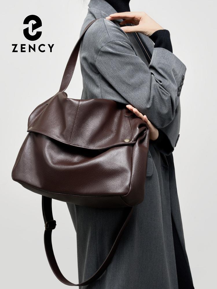 Large Capacity Shoulder Bag Genuine Leather Women's Work Tote Bag Handbag