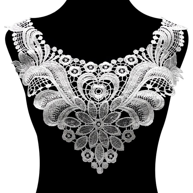 Fashion Retro Water-soluble Lace Collar Polyester Lace Corsage Piece Hollow Fake Collar DIY Accessories
