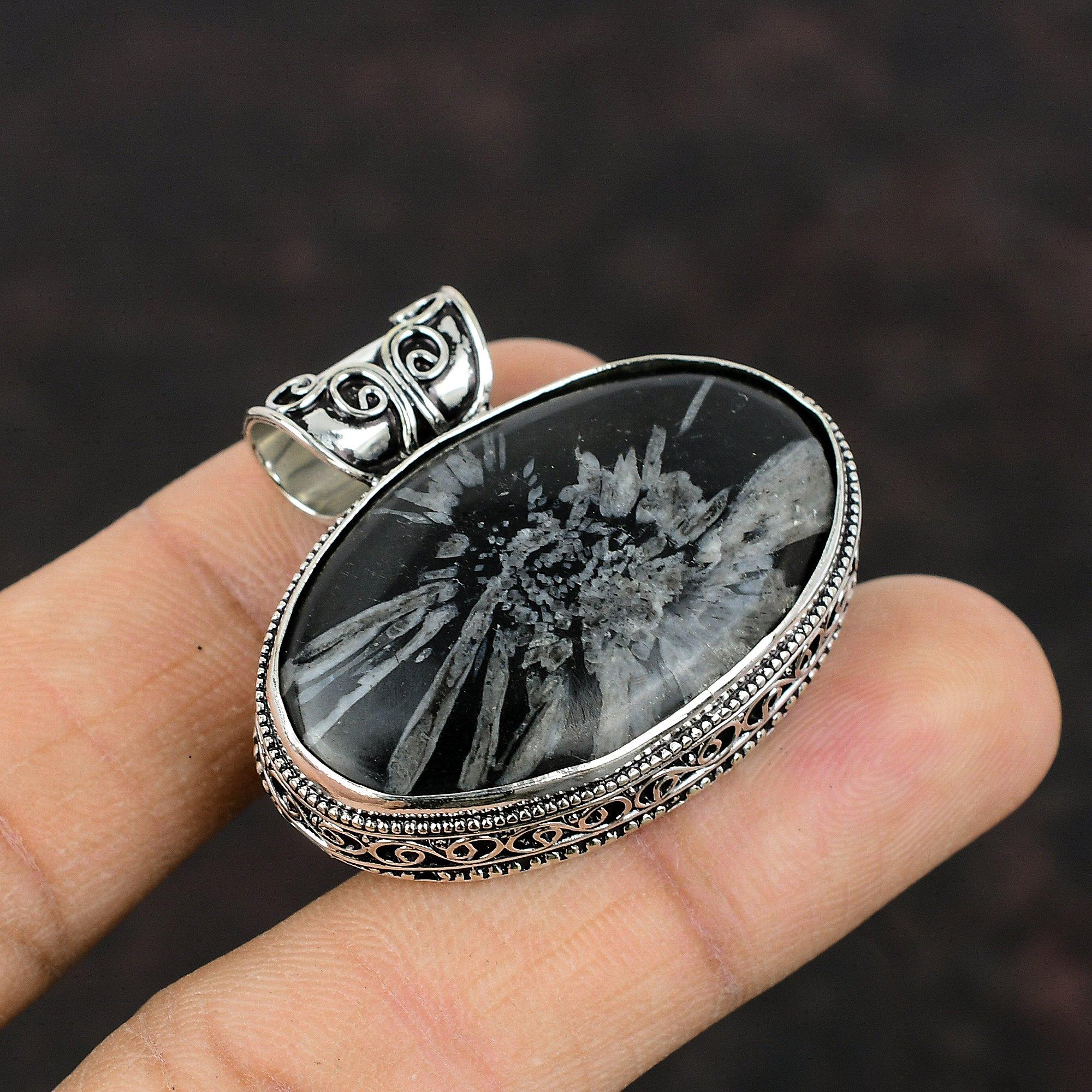 Krysantemum Ädelstenshänge Handgjorda Smycken 925 Sterlingsilver Hänge Fint Hänge Boho Hippie Smycken Vintage Hänge Gåva Till Mamma