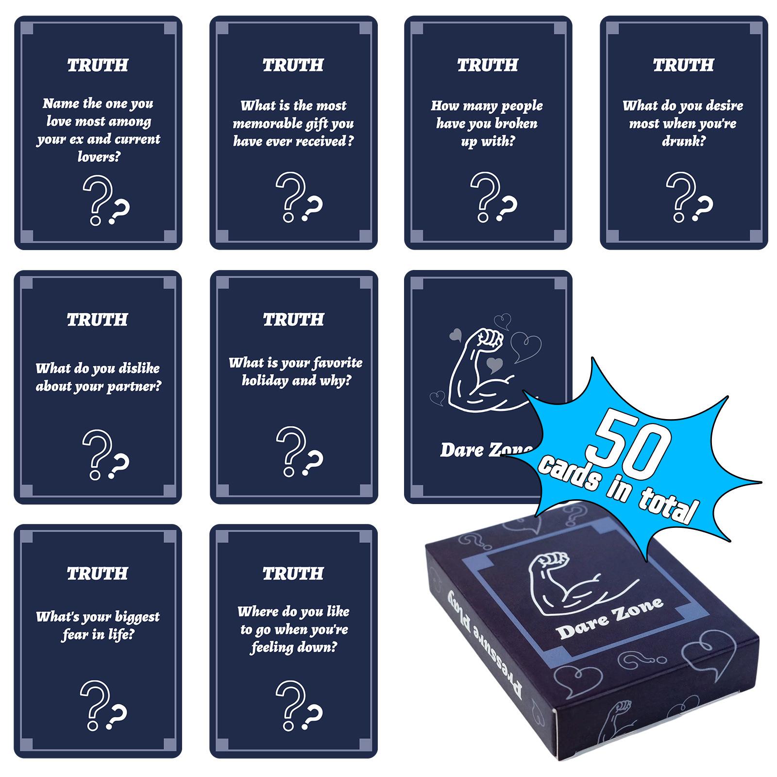 Interactive Board Game Cards for Parties Social Gatherings Featuring Dare Zone