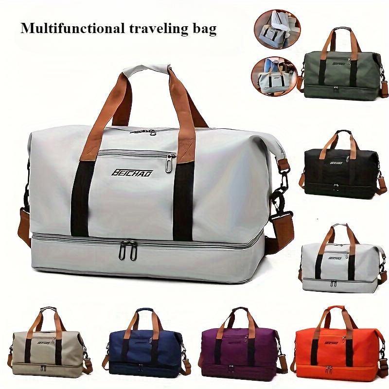 Cestovní taška s velkým objemem pro mokré a suché oddělení, ležérní outdoorová cestovní taška tote bag, dámská fitness jógová taška, víkendová taška tote na noc