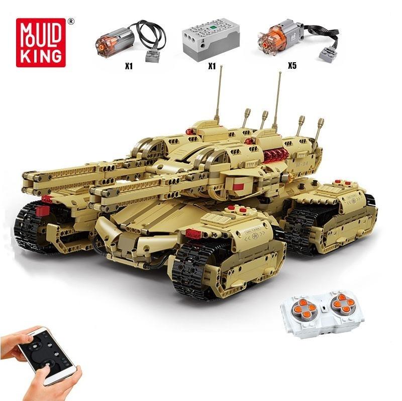 MOULD KING Technical Building Toys Motorized Mammoths Tank Model Assembly Brick Block RC Toys for Kids Christmas Gifts